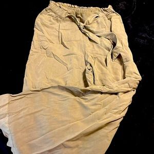H&M tan pipe leg pants
